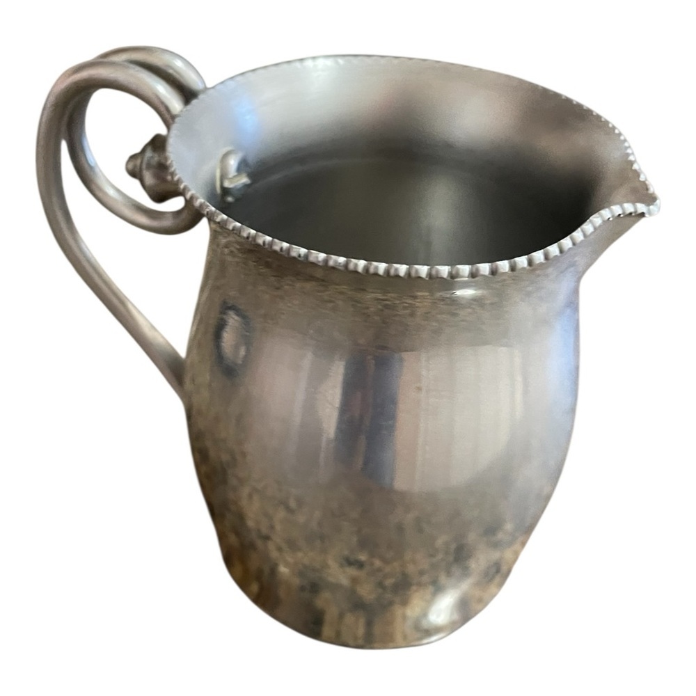 Vintage B.W. Buenilum Hammered Aluminum Creamer & Sugar Set with Matching Tray. - Picture 6 of 16